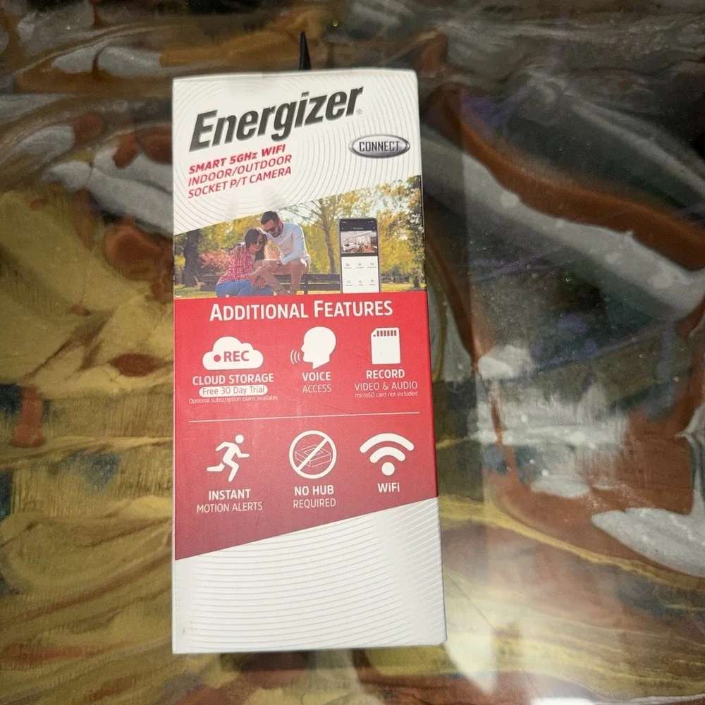 Energizer Smart 5GHz WiFi Indoor Outdoor PTZ Socket Camera 2K‎ HD EOP1-1001